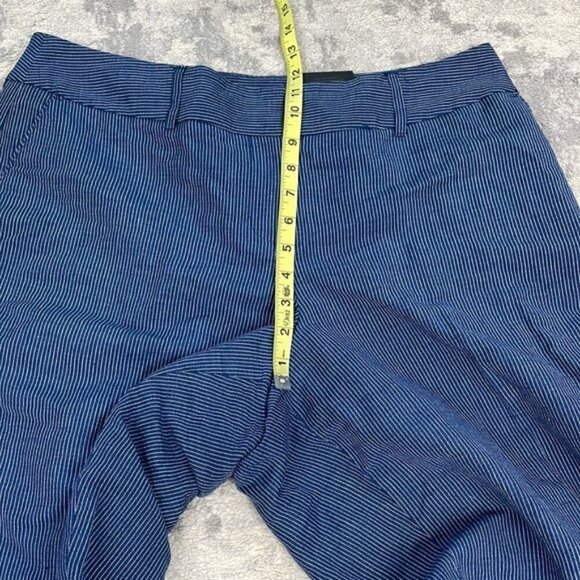 NWT Lane Bryant The Lena Wide Leg Trouser Pant Blue Pinstripe Linen Blend Sz 14 - Picture 5 of 12